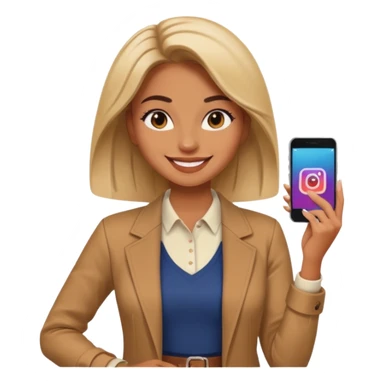 una señora entrando a mi  Instagram  para promocionar mi marca sticker