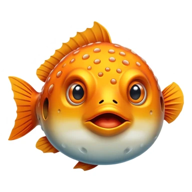 All Orange Blowfish Hybrid Facing Forward sticker