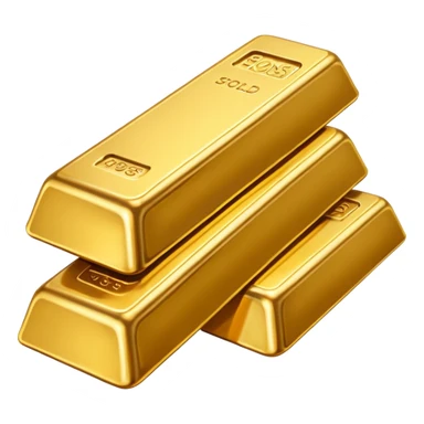 several gold bars, realistic lighting, no text or engravings, smooth surface sticker
