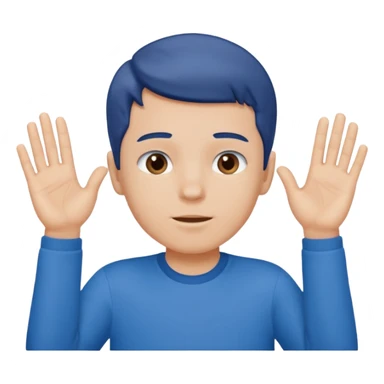 A boy with both hands facing up saying 67 sticker