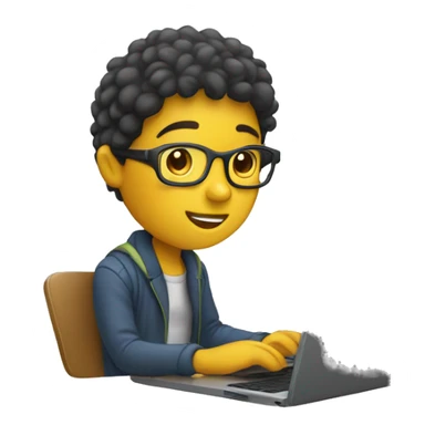 Hobre usando una laptop sticker