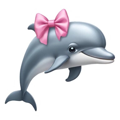 Dolphin wearing a small pink bow sticker