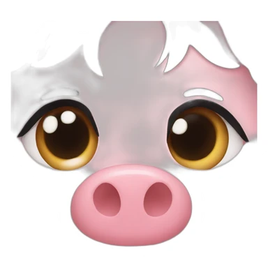 Pig nose with black hair sticker