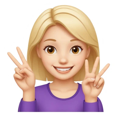 cheerful smile girl with cheerful hand gesture sticker