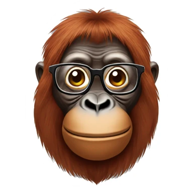 Orangutan with glasses  sticker