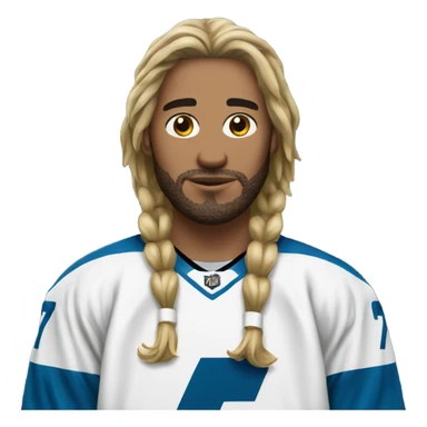 Hockey player long hair number 7 jersey sticker