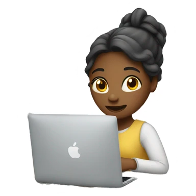 Girl working on her mac sticker