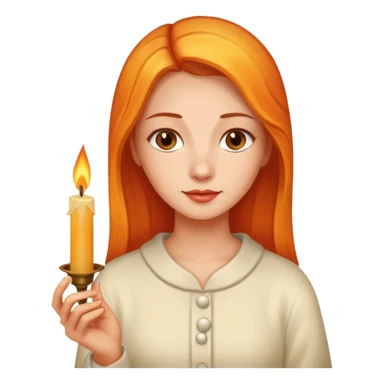  woman holding candle sticker