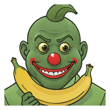 Gross banana with clown  costume  sticker