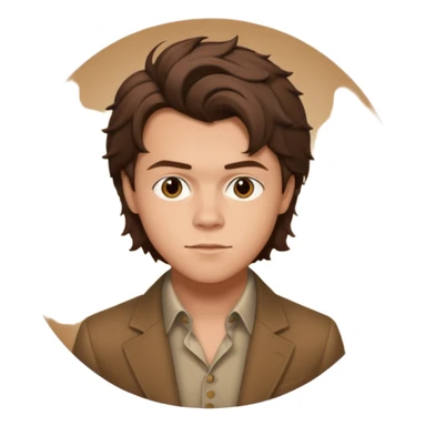 une joli personne qui ressemble a harry styles, avec beaucoup de details,  dans un rond  sticker