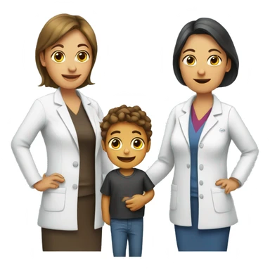 mamá con hijo y enfermera sticker