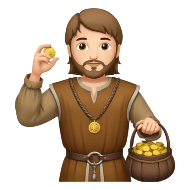 a white merchant in medieval time  sticker