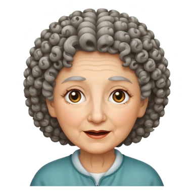 curly haired grandma sticker