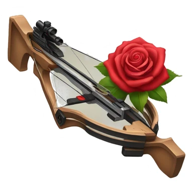 Crossbow with rose  sticker