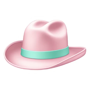 Pastel pink cowboy hat with sea foam coloured band sticker