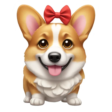 Corgi with cute bow sticker