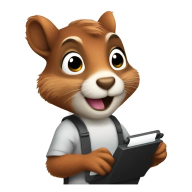 Squirrel play synthesizer sticker