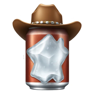 iced coke can with a cowboy hat sticker