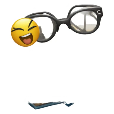 a emoji with glasses, book in hands and a smile sticker
