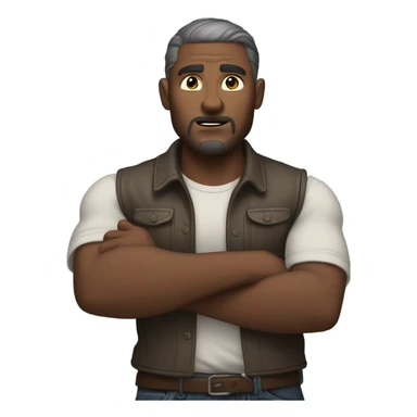 A man throwing a belt sticker