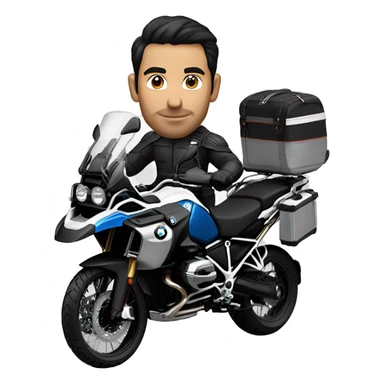 male dark hair no beard on a bmw gs 1250 adventure black sticker