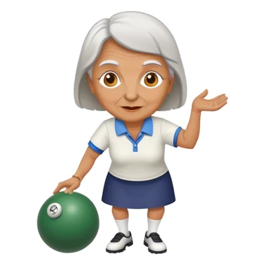 Older Lady playing lawn bowls sticker