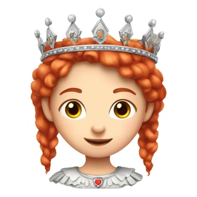 A cute red haired slavic girl with a crown sticker