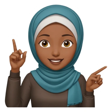 злая черная женщина мусульманка показывает рукой в право  sticker