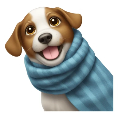 Un perro con bufanda y un café  sticker