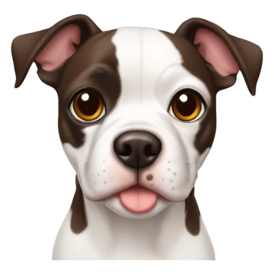 dog white with dark brown spot over right eye Boston terrier aussie doodje mix sticker