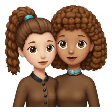 Brown poodle say goodbye with Asia ponytail girl sticker