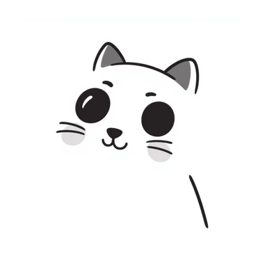 cute white cat with makeup on its face and a little bit of light pink sticker