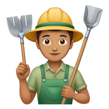 gardener with a shovel sticker
