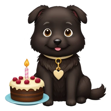 Tea and cake black dog sticker