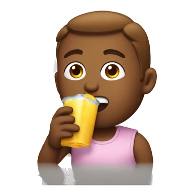 Emoji drinking a juicebox sticker