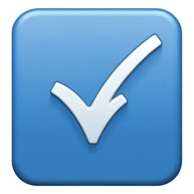 Checkmark in a blue box flat sticker