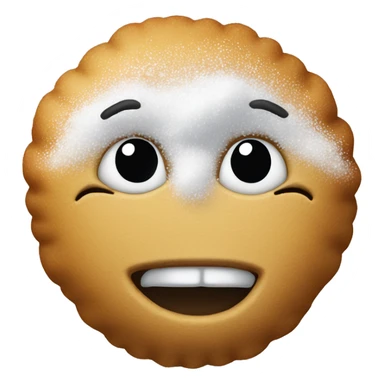 nose with powdered sugar sticker