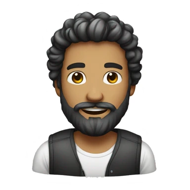 Homem branco com barba preta e cabelo grisalho sticker