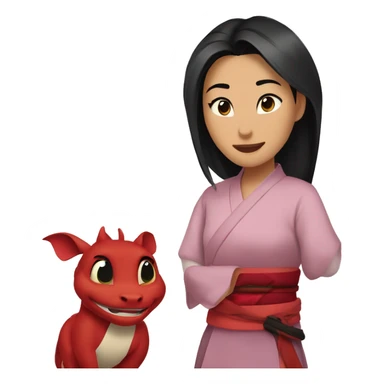 Mulan and mushu sticker