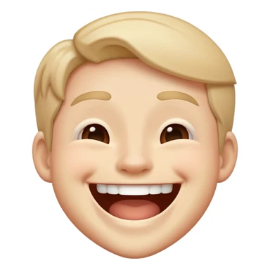 Person laughing to a straight face sticker