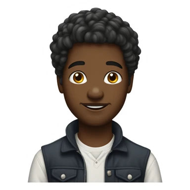 jeune garçon métisse avec beaucoup de cheveux sticker