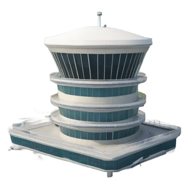 air traffic control tower, full size, modern, realistic sticker
