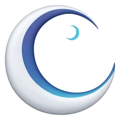 Abstract crescent moon, minimal trust symbol sticker