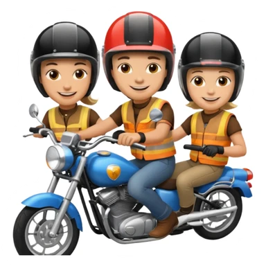 3 friend ride motorcicle sticker