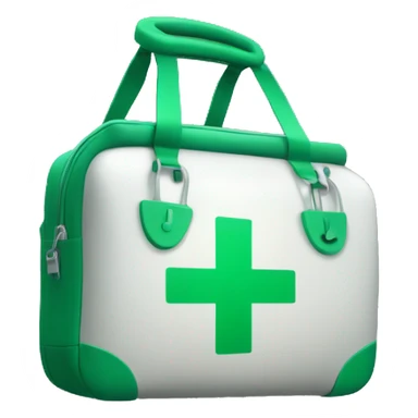 medical bag with green plus sign sticker