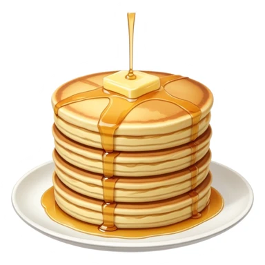 Japanese fluffy souffle pancakes stacked with syrup and butter sticker