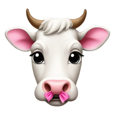 cow with a pink bow sticker