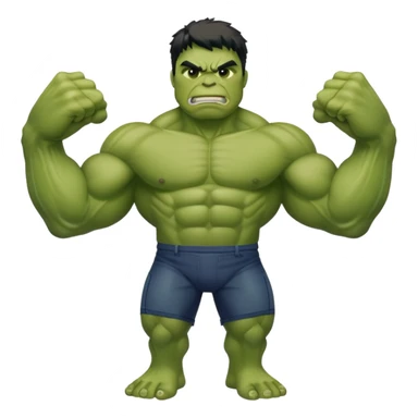 hulk superhero green muscular sticker