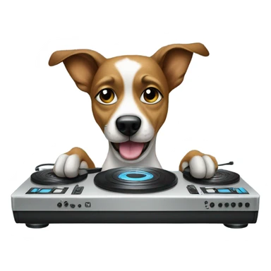 Dog DJing sticker