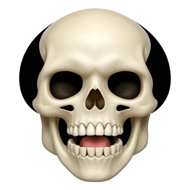 skull looking up with  exagerated open mouth sticker